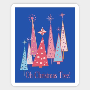 Oh Christmas Tree vintage pastel Christmas illustration Magnet